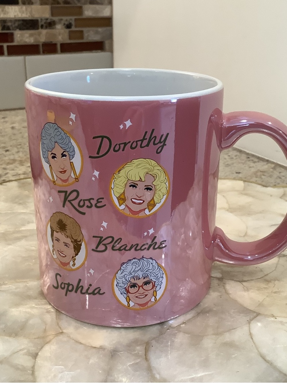 Golden Girls Character Pink Ceramic Pearlescent Mug 40th Anniversary